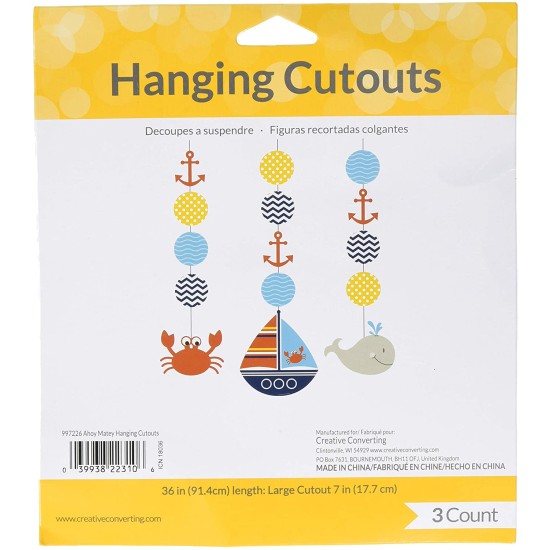 Creative Converting Ahoy Matey Hanging Cutouts